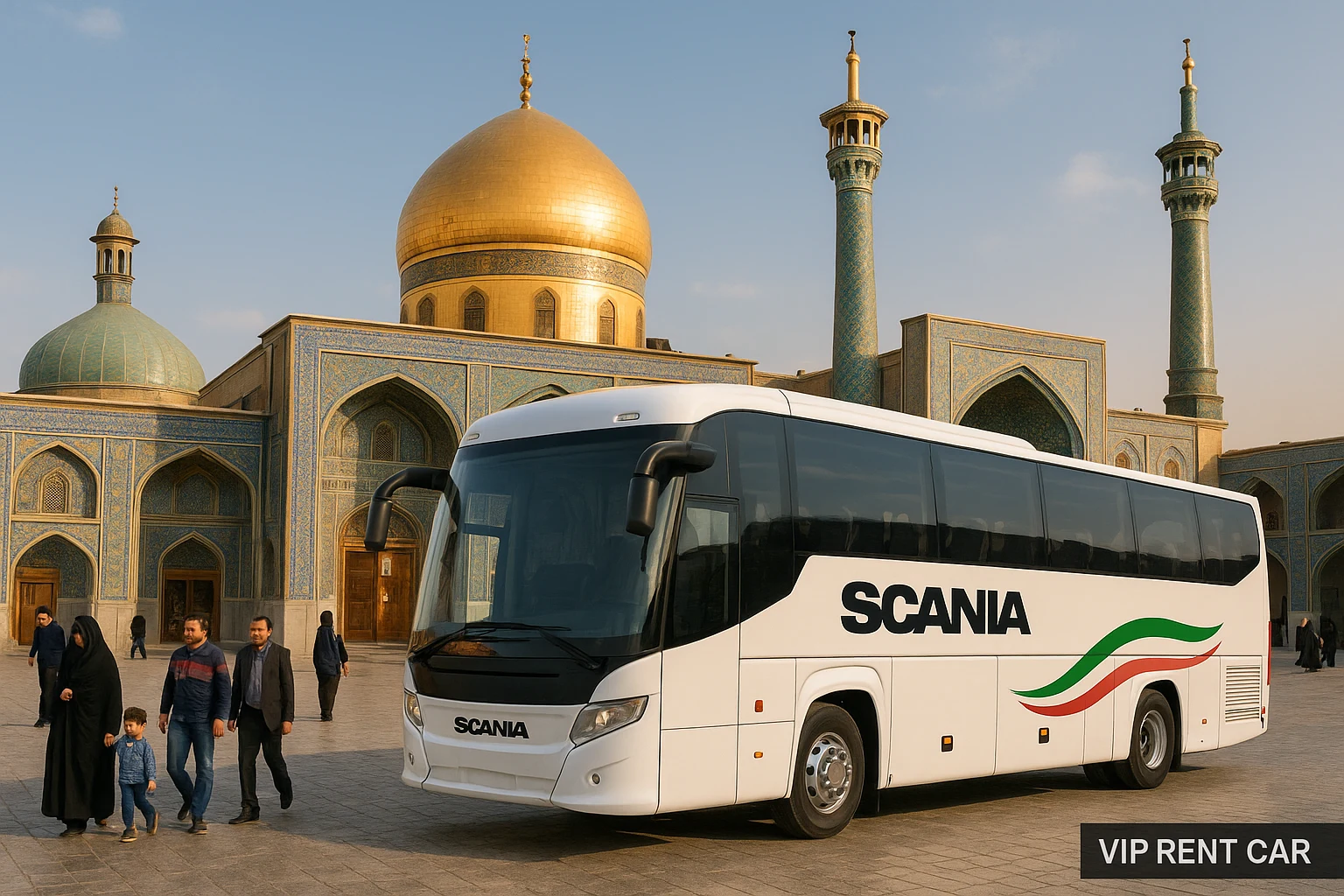 «اجاره اتوبوس Scania حرم شاه‌عبدالعظیم . وی‌آی‌پی رنت کار»