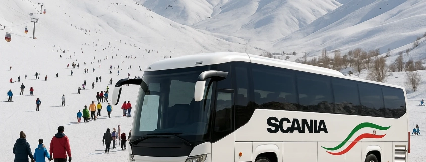 «کرایه اتوبوس Scania پیست اسکی آبعلی . وی‌آی‌پی رنت کار»