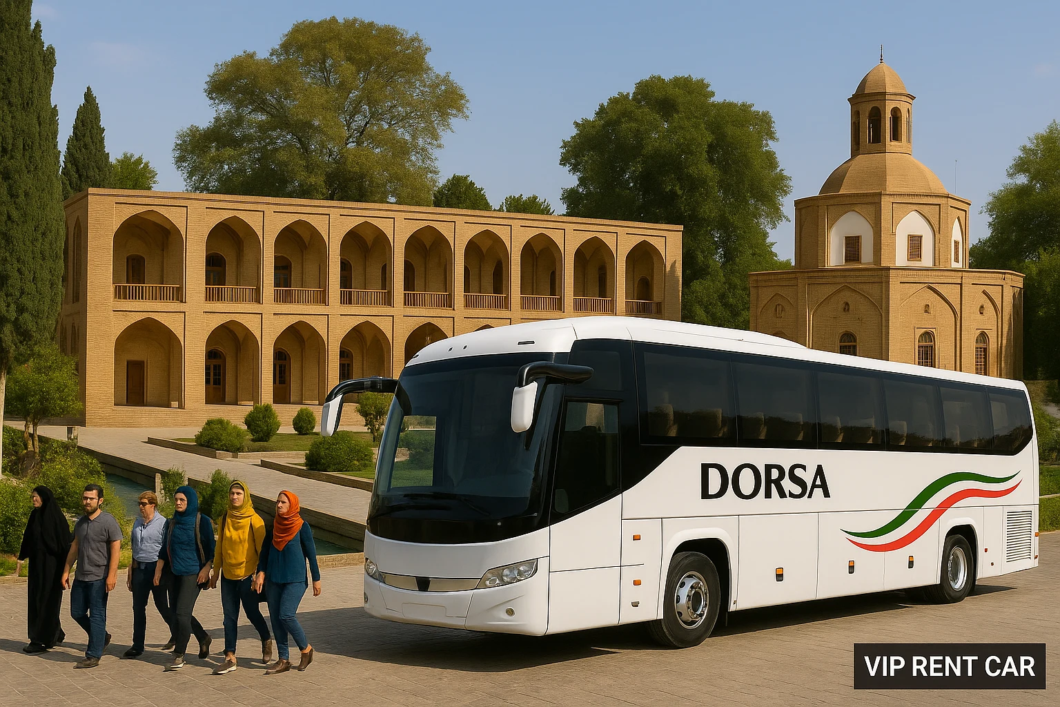 «اجاره اتوبوس درسا باغ و عمارت اکبریه بیرجند . وی‌آی‌پی رنت کار»