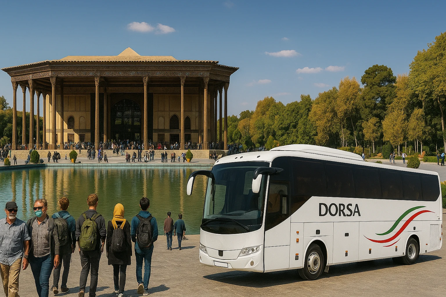 «رِنت اتوبوس چهلستون اصفهان با وی‌آی‌پی رنت کار»