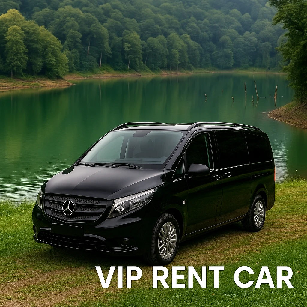 ون مرسدس ویتو مشکی در کنار دریاچه چورت ساری