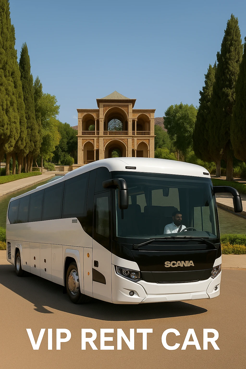 کرایه اتوبوس اسکانیا با راننده در کرمان . رنت VIP