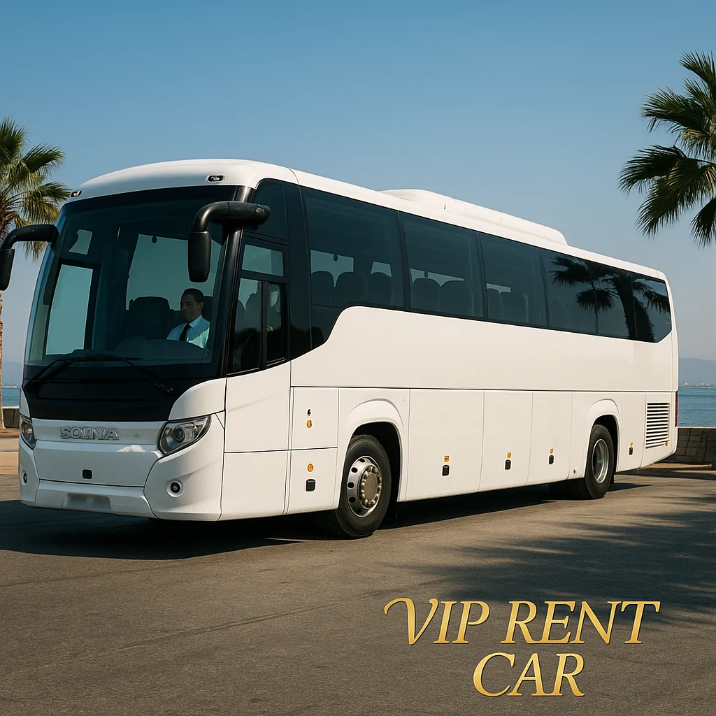 کرایه اتوبوس اسکانیا کنار ساحل بندرعباس.رنت اتوبوس توریستی