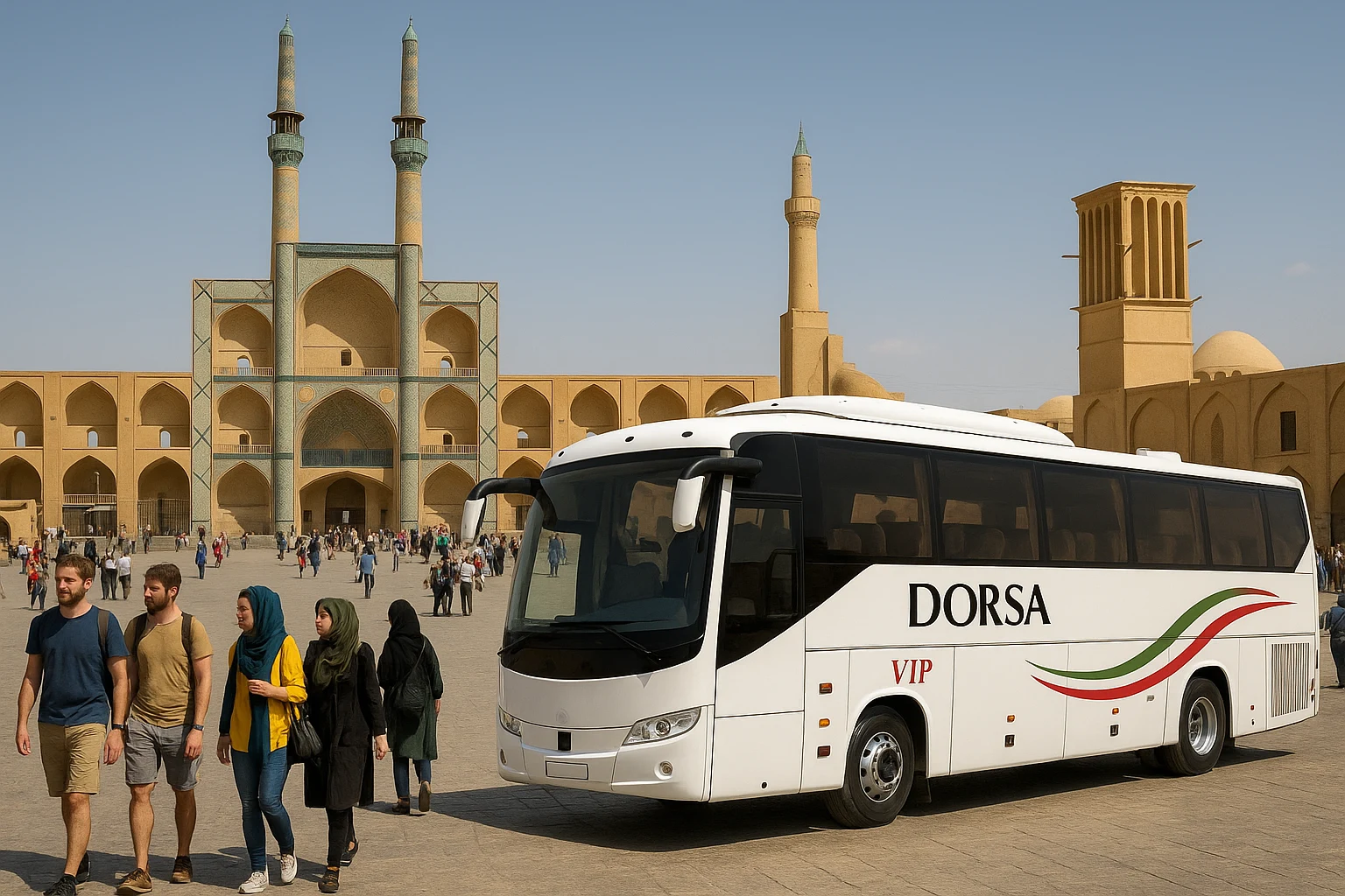 «کرایه اتوبوس توریستی مسجد جامع یزد با وی‌آی‌پی رنت کار»