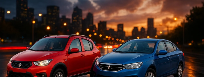 کوییک قرمز و شاهین آبی سایپا کنار هم